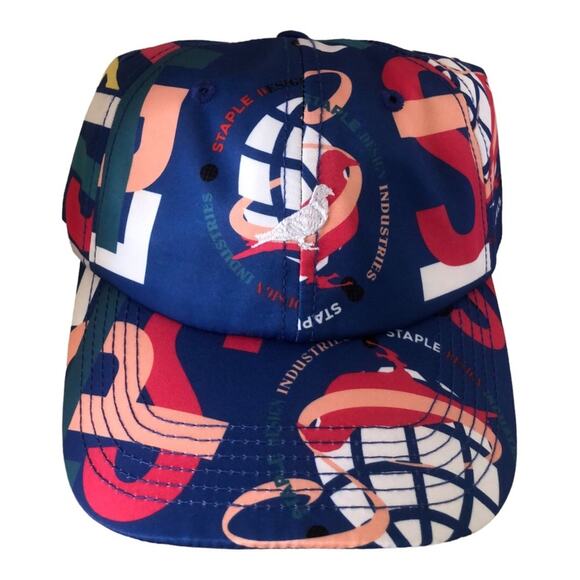 Staple NWT Men’s Streetwear Blue Red Orange Yellow Graphic Snap-Back Hat - Picture 1 of 12